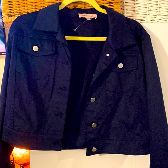 NWOT Philosophy short navy blue jacket - Picture 1 of 4